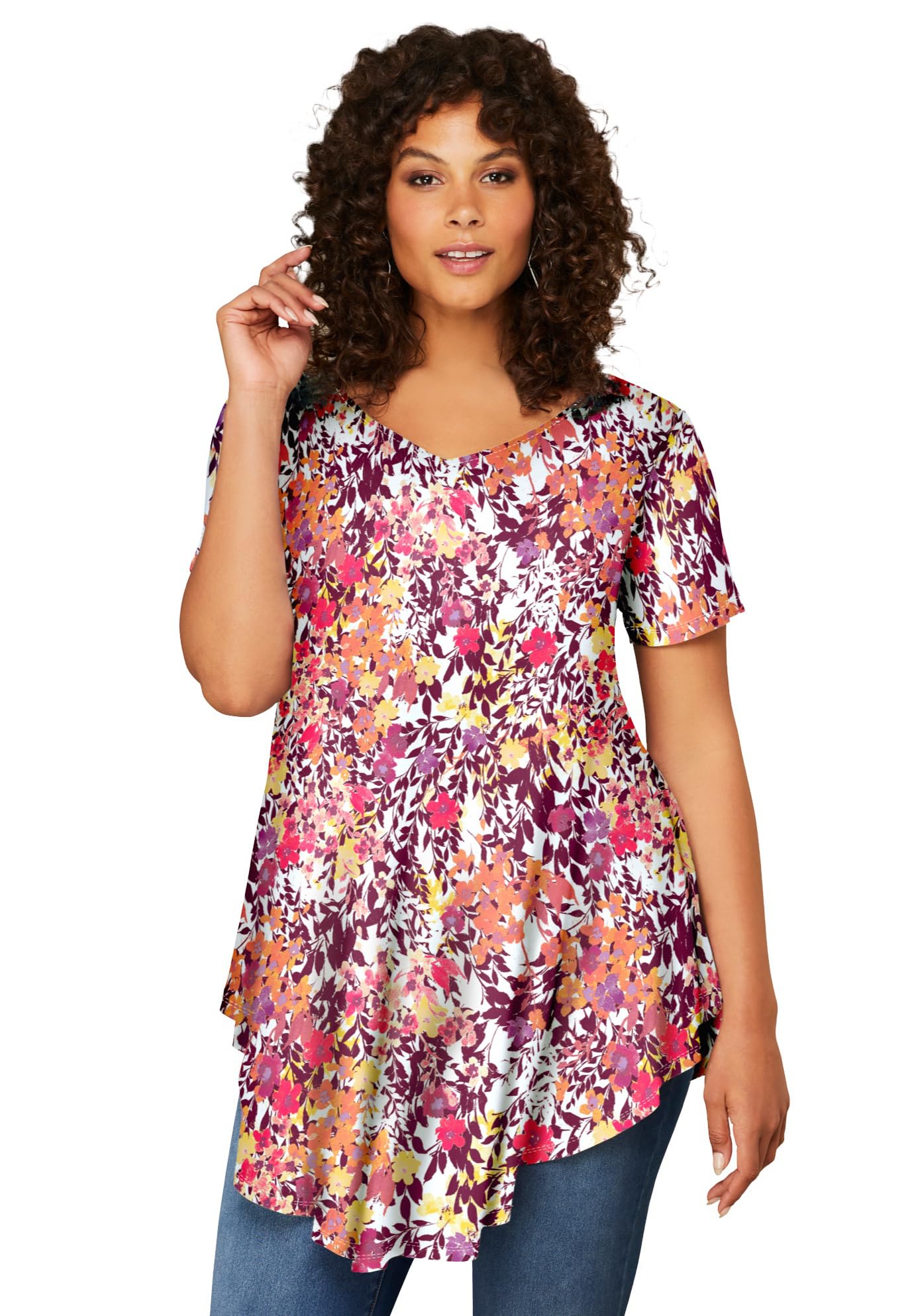 Roaman's Women's Plus Size Swing Ultra Femme Tunic