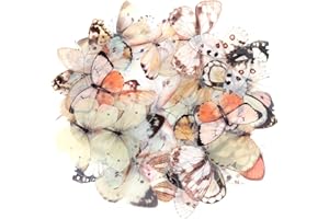 ANBEEISS 40 Pcs Decorative Butterfly Stickers Decals Transparent, Vintage Scrapbooking Journaling Stickers Supplies for Scrapbook Journaling Notebook Water Bottle Cards Decorations - White Butterfly