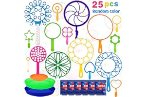 Roberly 25 PCS Big Bubble Wands Set with Tray Solution, Giant Bubbles Wands Toys for Kids Adults Summer Outdoor Activities Birthday Gifts Party Favors