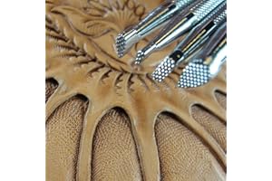 PRO LEATHER CARVERS Checkered Background Stamps, Set of 4, Craft Japan Leather Stamping Tools