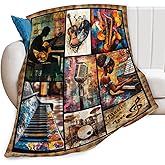 Music Lover Blanket for Women Girls, Musical Instruments Note Flannel Throw Blanket, Cozy Fleece Soft Stuff Blankets Gift for Couch Sofa Bed 50" x 40"