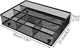 EasyPAG Mesh Drawer Organiser Tray Desk Drawer Tidy Black view 2