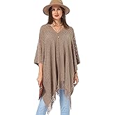 Soul Young Knitted Poncho Sweater for Women Ladies Pullover Wraps Cozy Topper shawl Cape