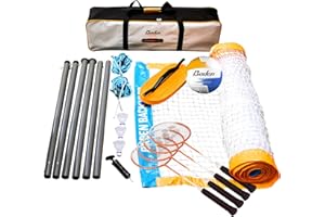 Baden Champions Volleyball/Badminton Portable Combo Set, 4 Raquets + 3 Birdies + Boundary + Volleyball + Pump + Carry Bag