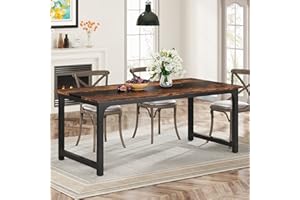 Tribesigns 71"x31.5" Dining Table, Industrial Kitchen Table for 6-8 Person, Rectangular Dinner Table for Dining Room Kitchen 
