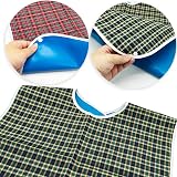 SZXMDKH Adult Bibs 3 Pack Elderly Washable Dining Bibs Red Green Blue 78x44 cm view 2