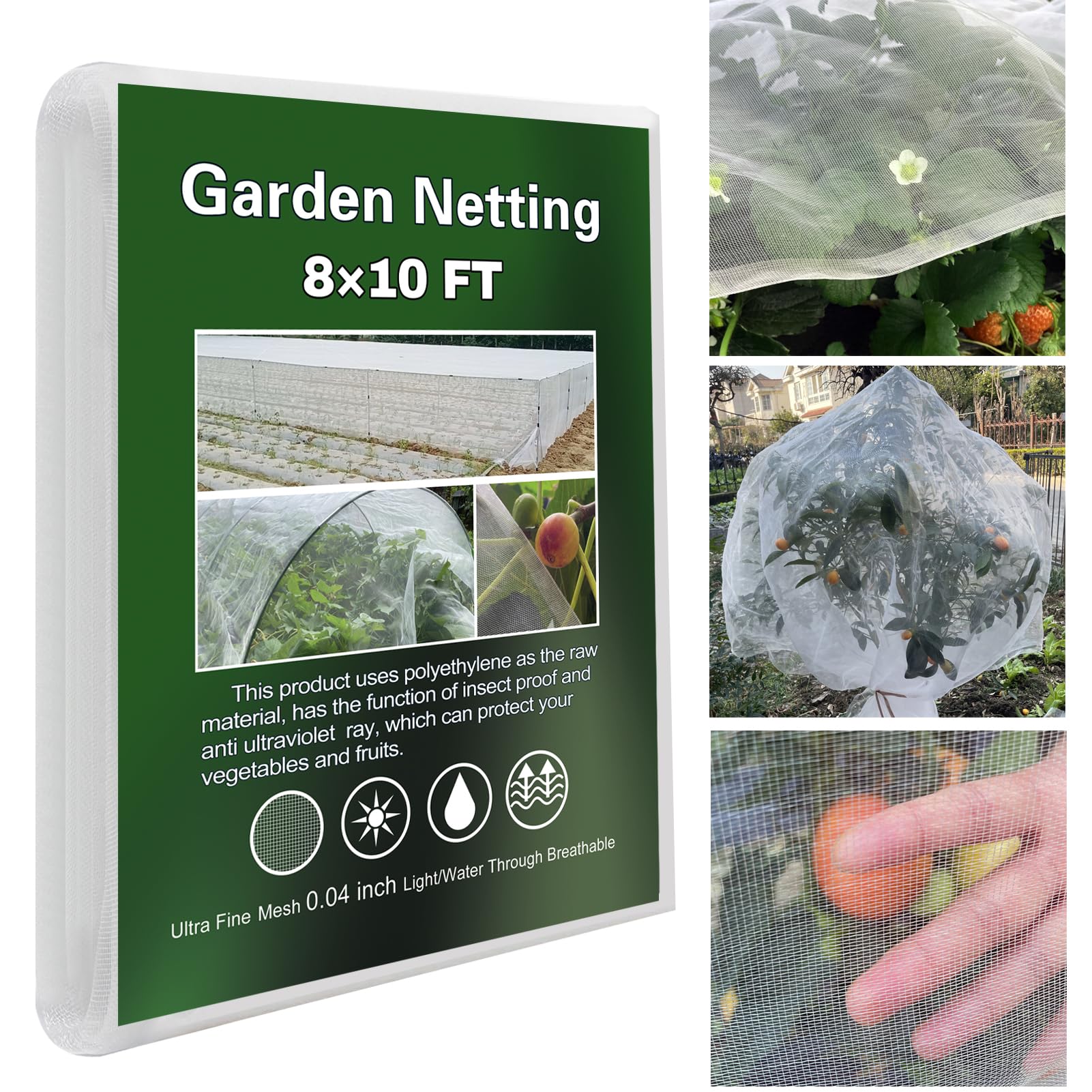 Garden Netting Ultra Fine 8x10Ft, Plant