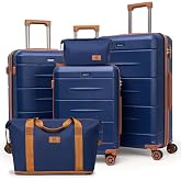 KUNEL Luggage Sets, Lightweight Durable Hardshell, 5 Piece, 20/24/28Inch | Lightweight ABS Hard Case Luggage, Detachable Spinner Wheels, TSA-approved Lock, Space-Saving Nested, For Men&amp;Women