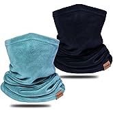 Neck Warmer Winter Neck Gaiter Face Mask Balaclavas for Women Men, Soft Fleece Face Cover Mask for Skiing Motorcycle-2 Pack