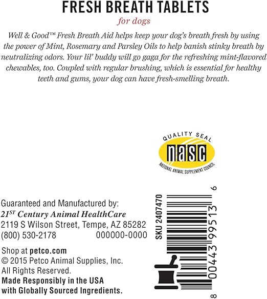 fresh breath tablets for dogs
