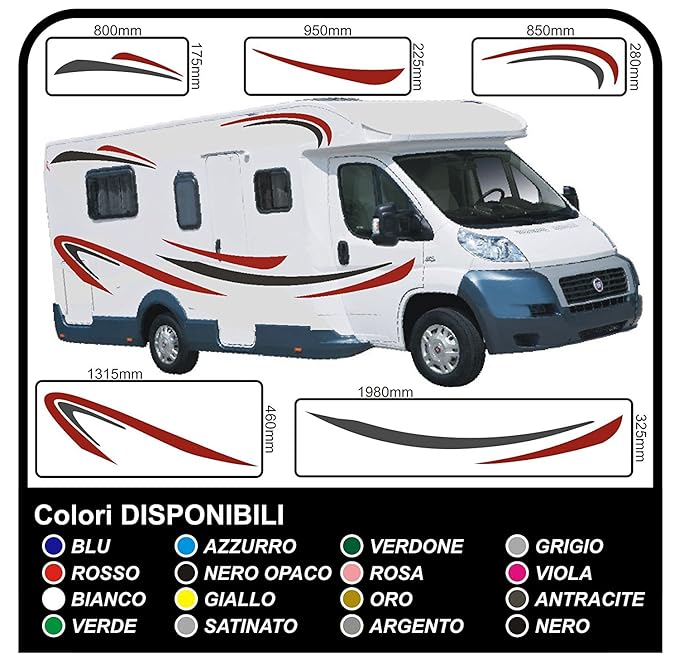Wohnmobil Wohnwagen Grafik Dekoration Motorhome Aufkleber Camper Vinyl Grafiken Streifen Set RV Camper Van Caravan Reisemobil
