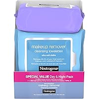 Neutrogena Day & Night Wipes with Makeup Remover Face Cleansing Towelettes & Night Calming Facial Cloths, Alcohol-Free…