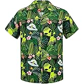 Zando Funny Hawaiian Shirt for Men - Soft Crazy Animal Print Short Sleeve Outfit Top for Casual & Summer Beach & Party
