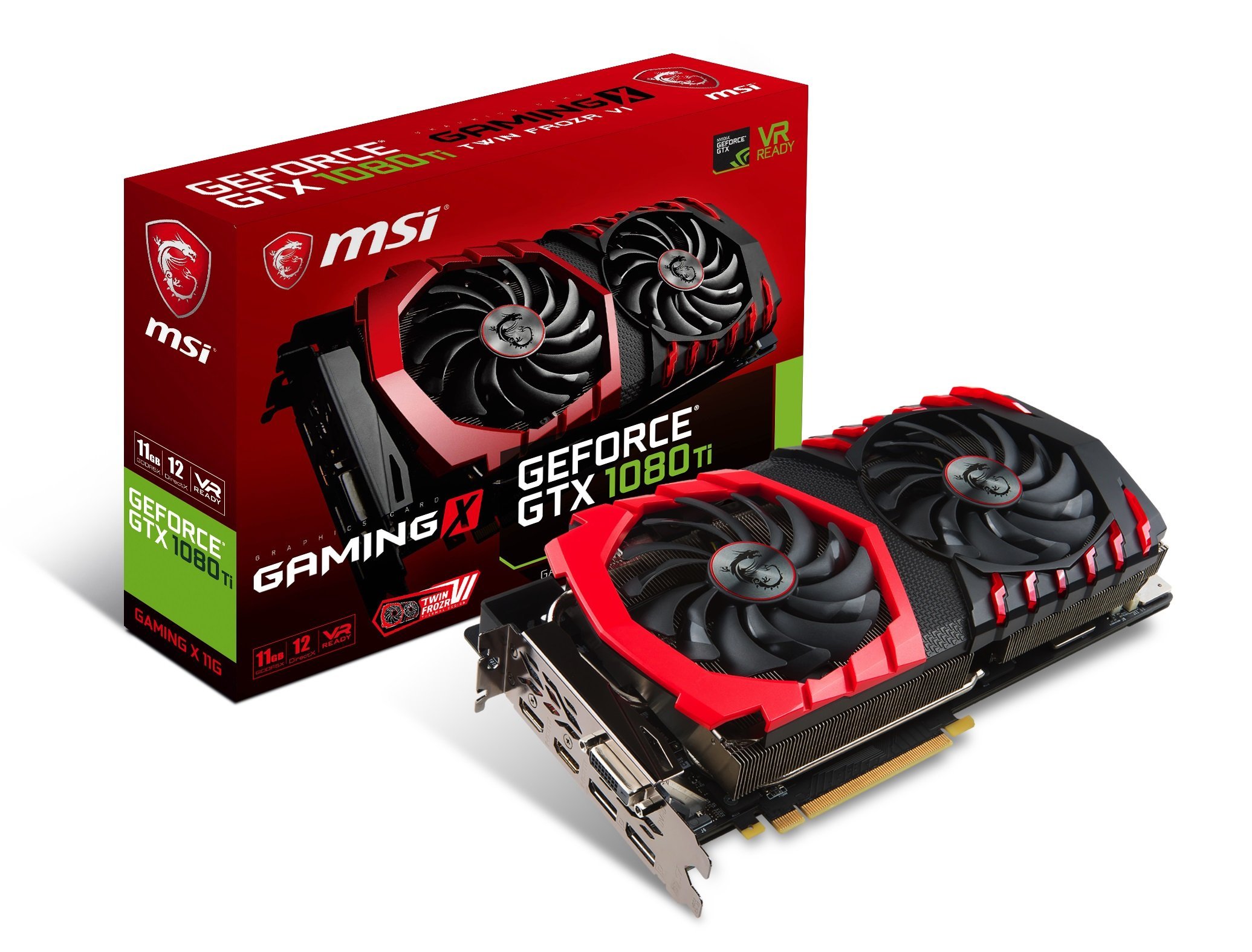 Photo 1 of MSI GAMING GeFroce GTX 1080 Ti 11GB GDRR5X DirectX 12 352-bit VR Ready Graphics Card (GTX 1080 TI GAMING X 11G) (Renewed)