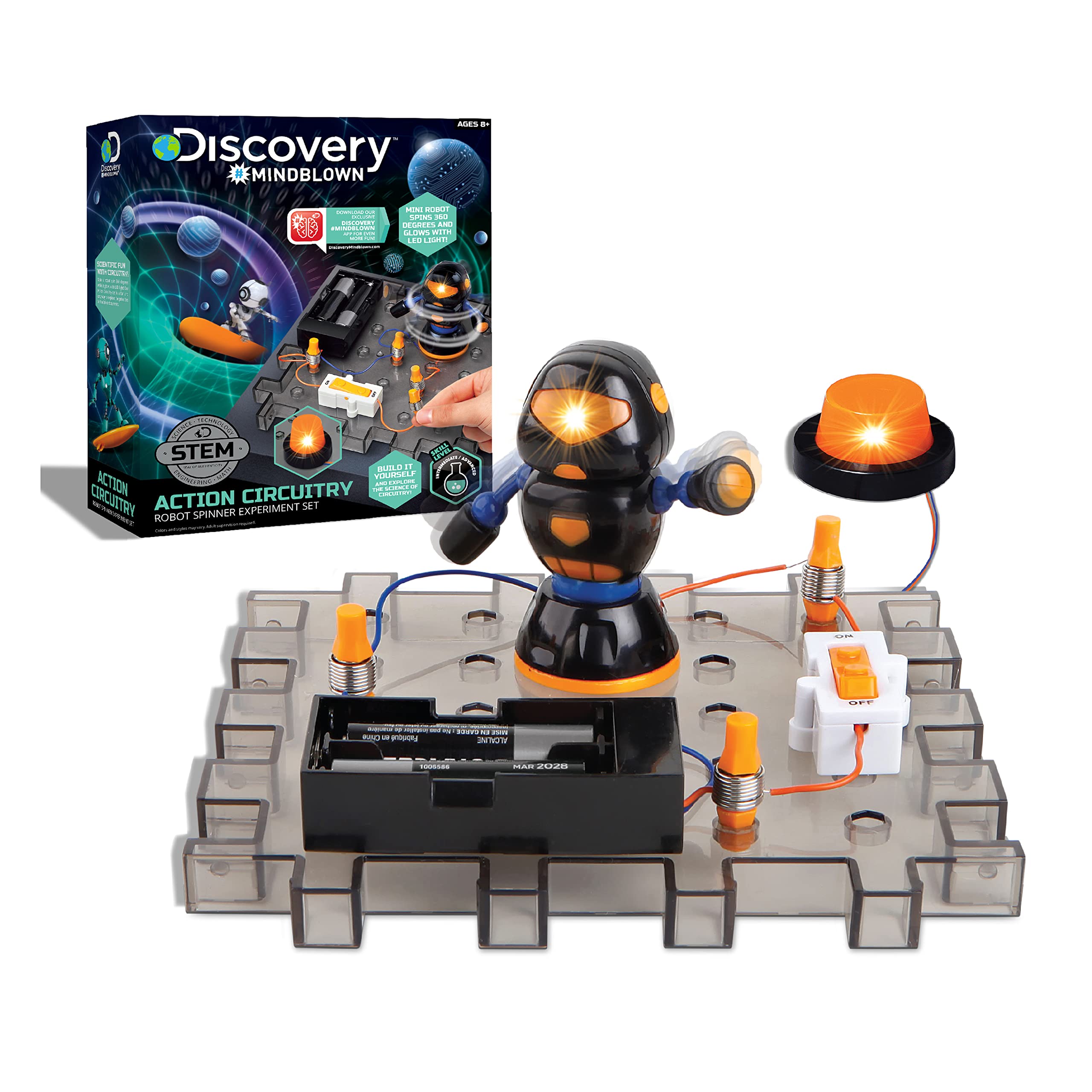 Discovery #Mindblown 1423004861 Action Circuitry Robot Spinner Experiment Set Robot for Children from 8 Years