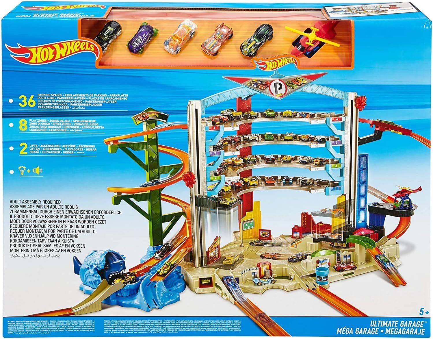 Hot Wheels Ultimate Garage, Connectable Play Set with 4 Diecast Cars