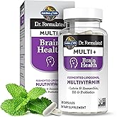 Garden of Life Dr Formulated Multi+ Brain Health, Fermented Liposomal Multivitamin + Lutein & Zeaxanthin, Vitamin D3 & Probiotics - Memory & Focus Support, Digestive & Immune Health, 30 Capsules