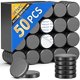 Grtard 50Pack Small Round Ceramic Magnets, 25x3mm Disc Magnets | Ceramic Magnets Strong Craft with Adhesive Backing for Refrigerator, Button DIY Craft, Science Projects