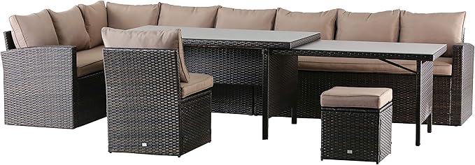 Amazon.de: Mandalika Garden Hohe XXL Dining Poly Rattan Lounge Kea
