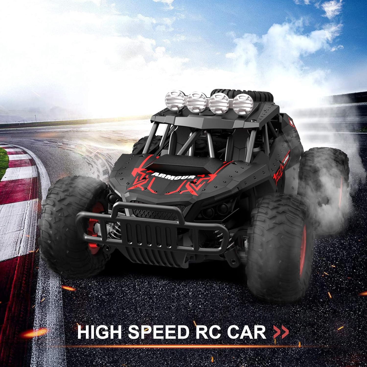 RC Car 1:16 Scale Remote Control Car Off-Road RC Trucks 2.4 GHz with 2 Rechargeable Batteries,Electric Toy Car for All Adults & Kids: Toys & Games