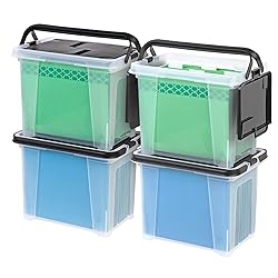 IRIS USA File Box File Organizer w/ Wing Lid for