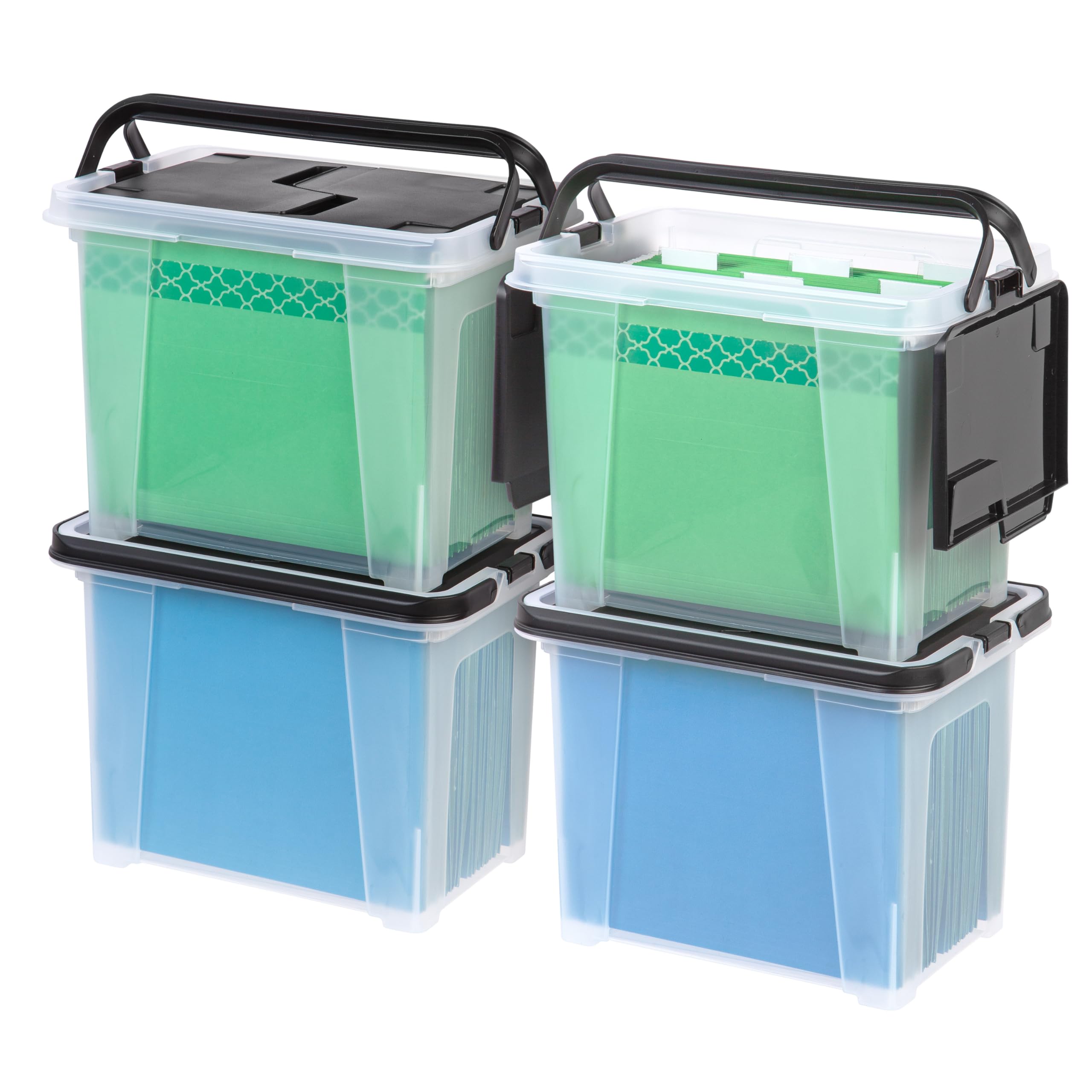 IRIS USA File Box File Organizer w/ Wing Lid for