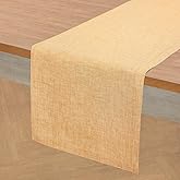 Solino Home Linen Table Runner 72 Inches Long - Athena, 100% Pure Linen Golden Nugget Dining Table Runner 14 x 72 Inch for Spring, Easter, Mothers Day