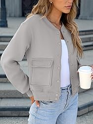 ANRABESS Women Cropped Bomber Jacket 2025 Fashion