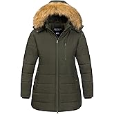 CREATMO US Women's Plus Size Winter Coats Long Puffer Jacket Fleece Lined Parka Removable Fur Hood Available in 1X To 5X