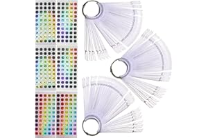 FENKON Nail Swatch Sticks with Ring for Nail Color Display Nail Art Supplies Nail Practice Samples (150pcs, transparent)
