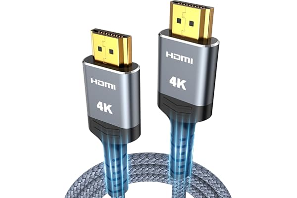HDMI Cable 6.6 ft, Highwings 4K HDMI 2.0 Cord with Ultra HD Stunning Clarity, Nylon Braided & Gold-Plated Connectors, HDR, Ethernet, ARC, 3D, HDCP 2.2, Compatible with for Wall-mounted HDTV , Monitor