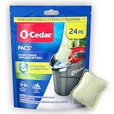 O-Cedar PACS Hard Floor Cleaner, Crisp Citrus Scent 24 Count (1-Pack) | Made with Naturally-Derived Ingredients | Safe to Use on All Hard Floors | Perfect for Mop Buckets