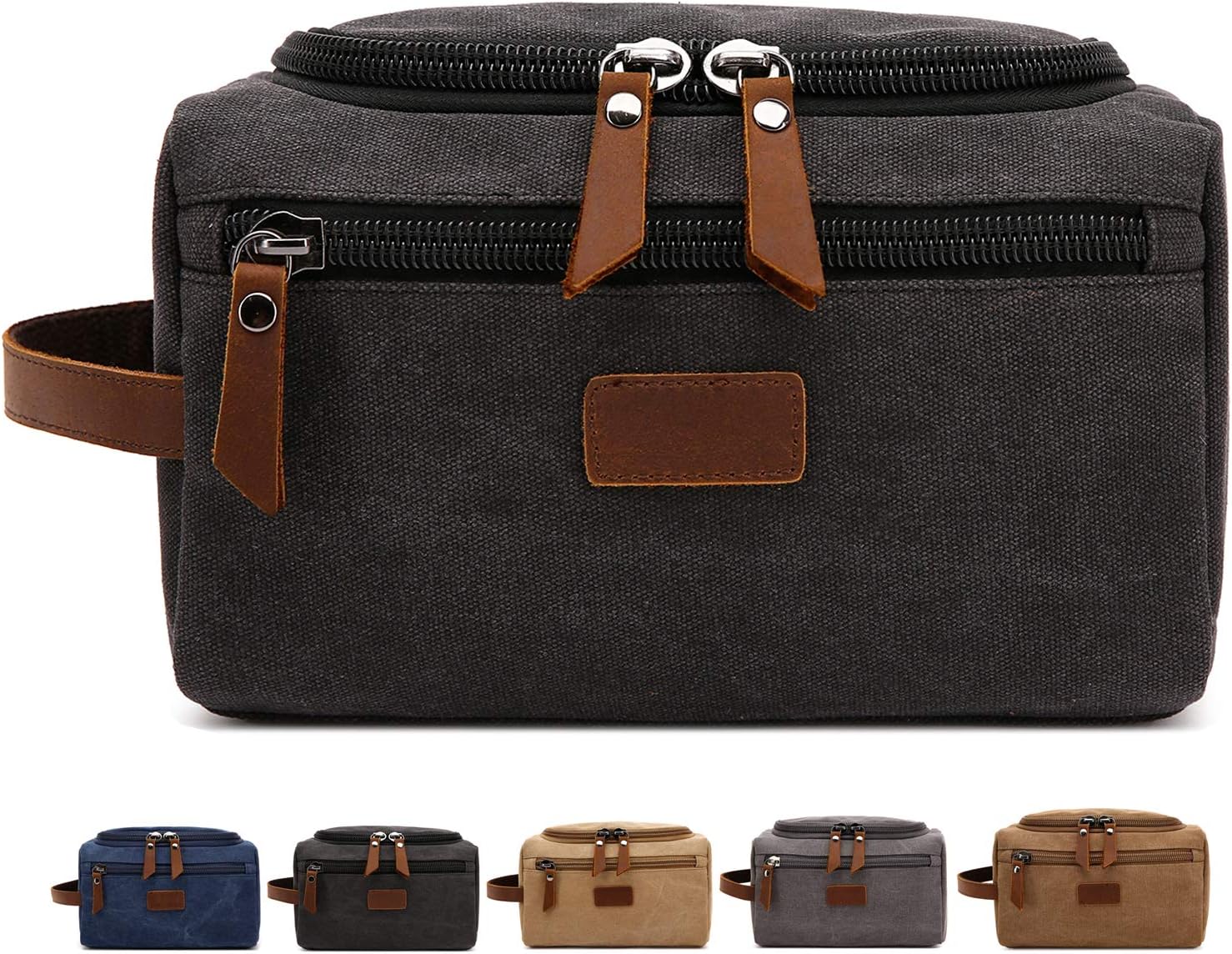 Men's Toiletry Bag Canvas Shaving Dopp Kit Travel Bathroom Bags Organizer