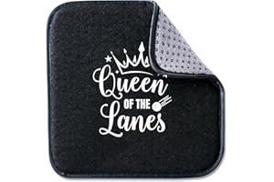 CybGene Bowling Ball Towels to Wipe Off Balls, Funny Microfiber Bowling Towel Accessories for Men Women - Queen of The Lanes, Black