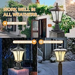 SCNYCUL Solar Post Lights Dusk to Dawn Outdoor