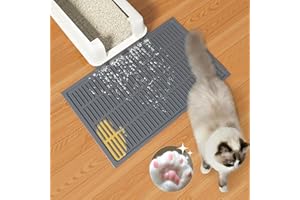 PetNova Silicone Cat Litter Mat with Deep Grooves - Waterproof & Easy-Rinse Design Traps Litter to Keep Floors Clean and Save You Cleaning Time