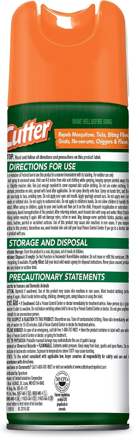 Cutter Backwoods Insect Repellent Aerosol 6 oz: Garden & Outdoor