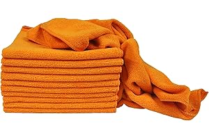 Eurow Utility Terry Weave 16 x 16in 240 GSM Microfiber Cleaning Towels 12-Pack