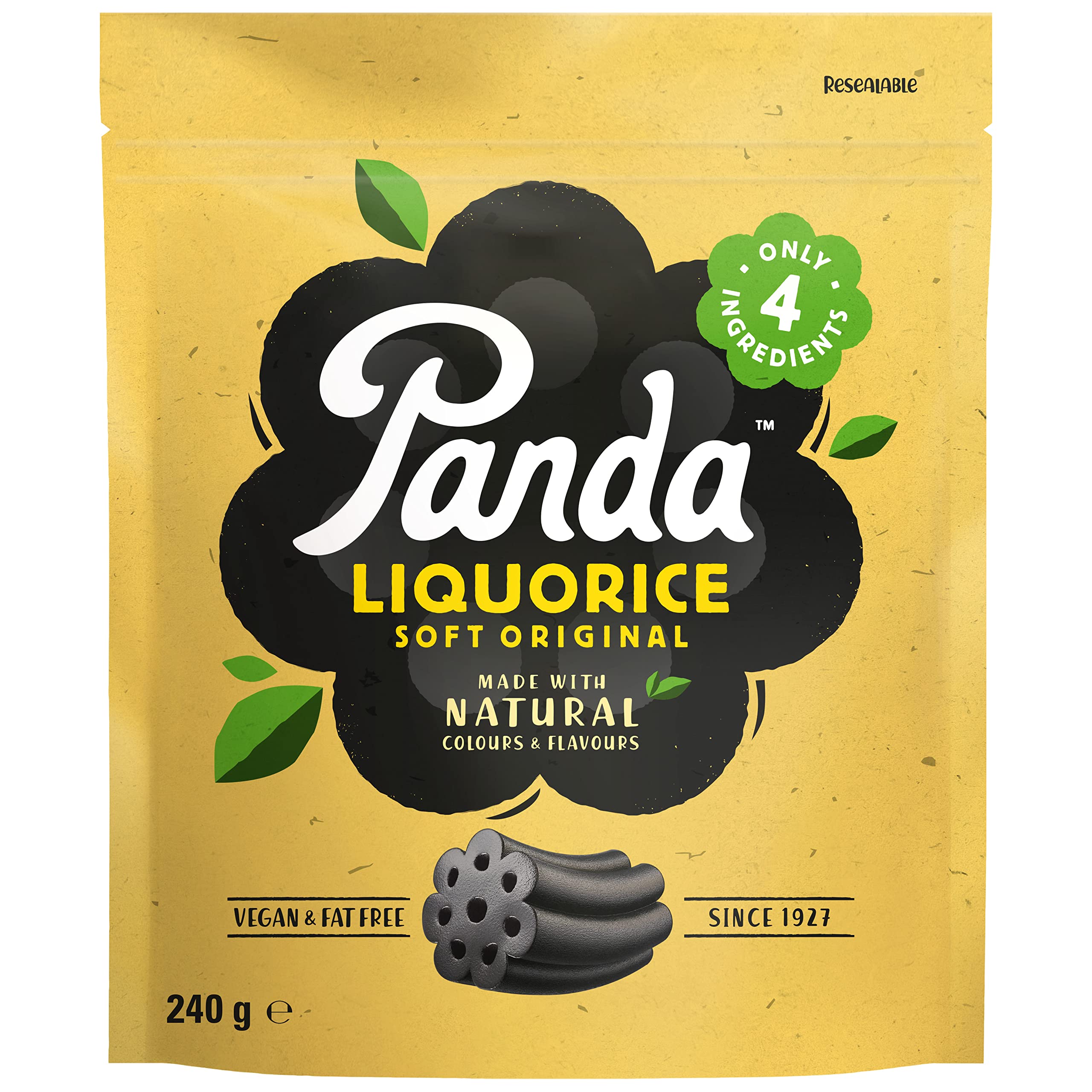 Panda ® | Natürliche weiche Original Lakritz Süßigkeiten | Pure Panda Lakritz süß mit nur vier natürlichen Zutaten gemacht | Vegan, fettfrei & künstlich frei | 240 Gr x 12 Beutel Pack 3
