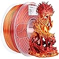 AMOLEN PLA 3D Printer Filament, 1.75mm Silk Shiny Red Gold Gradient Filament 1KG/2.2lb