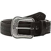 ARIAT Men's Floral Tab Faux Crocodile Leather Belt