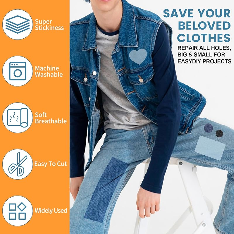 Bügelflicken Jeans Flicken zum Aufbügeln, Aufbügelflicken, Iron On Patches — Foto 3 von 6