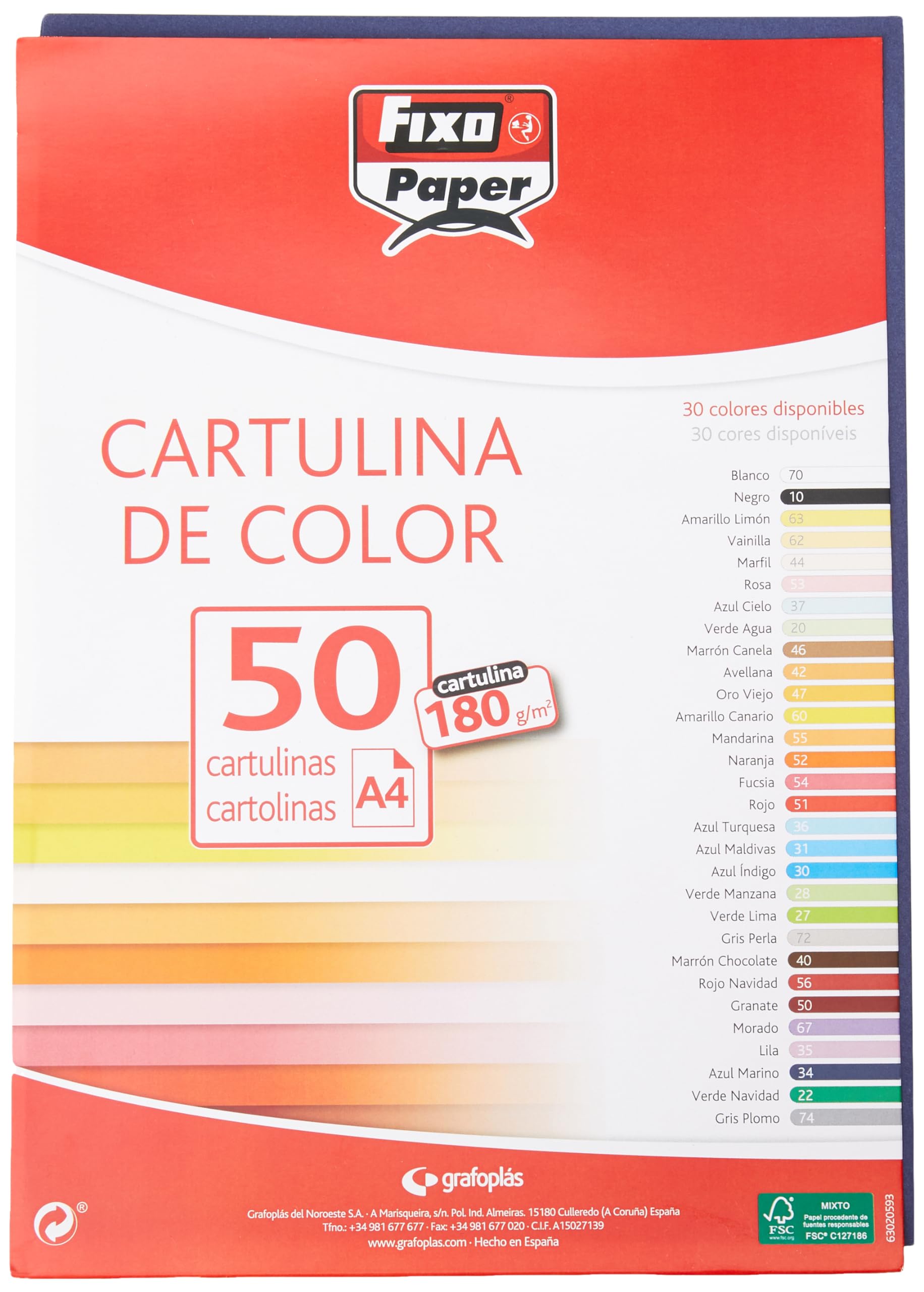 Fixo Paper 11110334 – Pack of 50 A4 Cards Navy Blue, 180 g