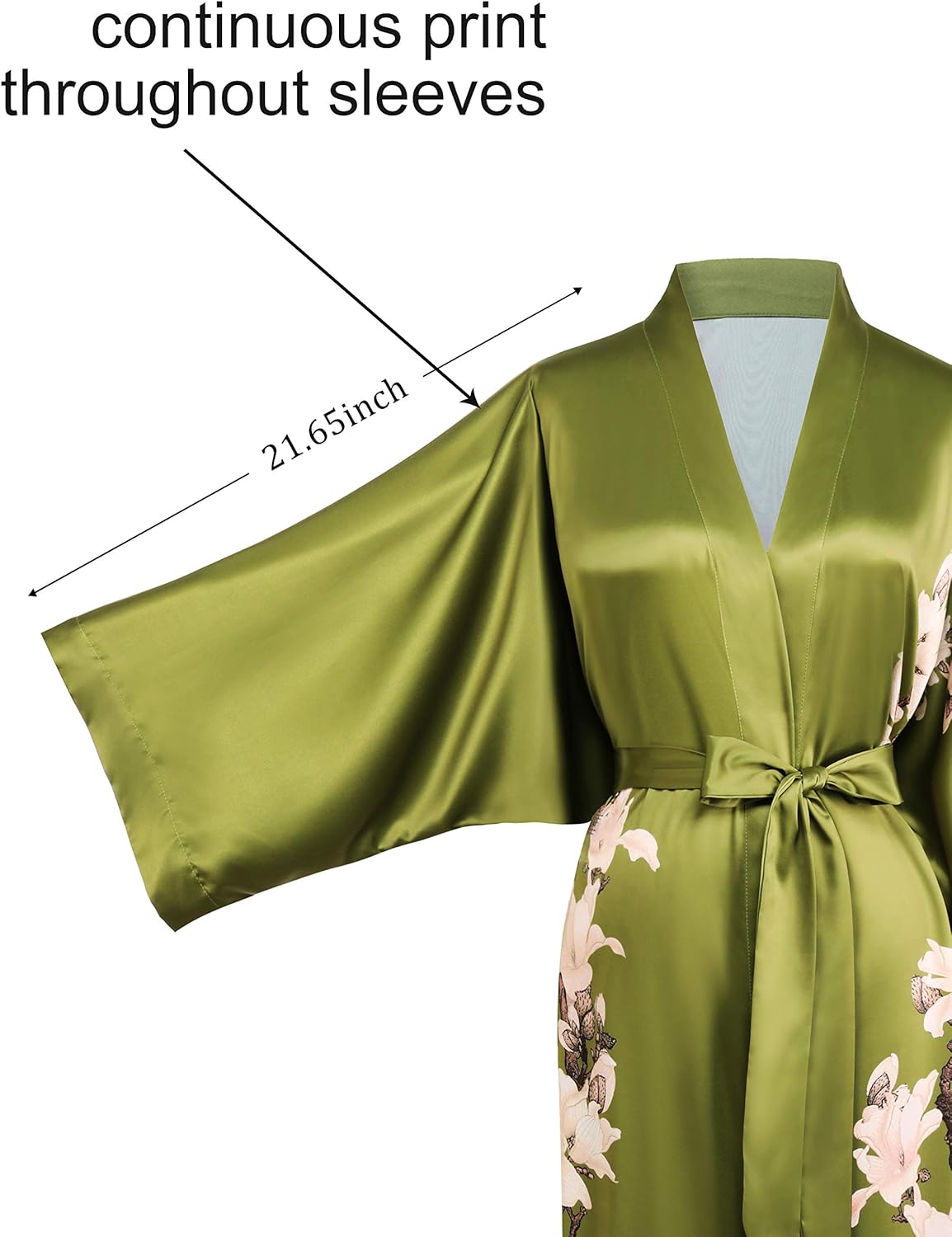 BABEYOND Kimono Robe Cover up Long Floral Satin Sleepwear Silky Bathrobe Bachelorette Robe (Green) at  Women’s Clothing store