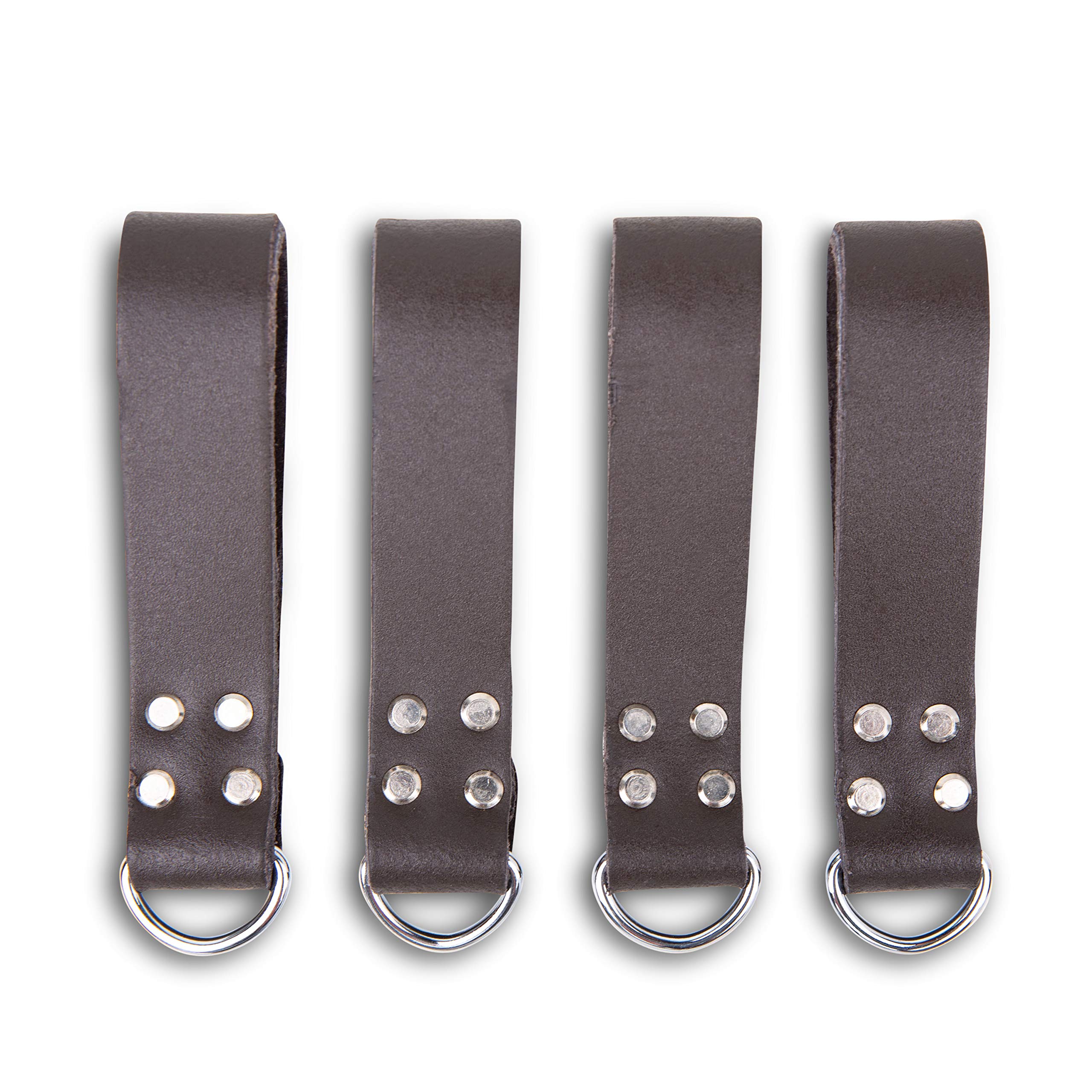 LAUTUS Heavy Duty Leather Tool Belt Strap Connectors Accessories (Suspender Loop Hook Attachment 4-Pack)