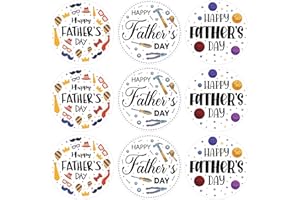 FLYAB Happy Father's Day Stickers - 36pcs Labels 1.5" Fathers Day Gift Tags Presents Stickers for Envelope Seals Cards Wrap Box Fathers Day Pary Favor Decorations