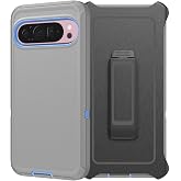 Defender Series Case for Google Pixel 9 Pro XL，Rugged &amp; Durable,Military Grade Shockproof Secure Layered, with Port Protection, Includes Holster Clip Kickstand for Pixel 9 Pro XL 6.8&rdquo;-Gray/Dark Blue