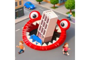 Black Monster Hole Eat Everything City Big Hole Attack & Swallow