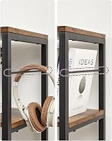 VASAGLE 6-Tier Bookshelf 30x120x170cm Industrial Rustic Brown Black Storage view 7