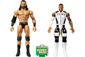 Mattel WWE Main Event Showdown Action Figures 2-Pack with Accessory, Series #23 Jey USO vs Drew McIntyre Collectible Set, 6-inch